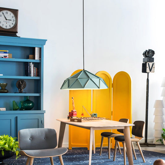 Modern Bowl Metal Suspension Light 1 Light Down Lighting in Blue for Dining Room Blue Clearhalo 'Ceiling Lights' 'Modern Pendants' 'Modern' 'Pendant Lights' 'Pendants' Lighting' 295611