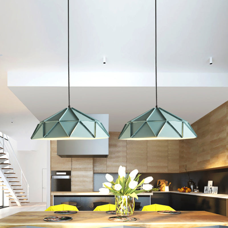 Modern Bowl Metal Suspension Light 1 Light Down Lighting in Blue for Dining Room Clearhalo 'Ceiling Lights' 'Modern Pendants' 'Modern' 'Pendant Lights' 'Pendants' Lighting' 295612