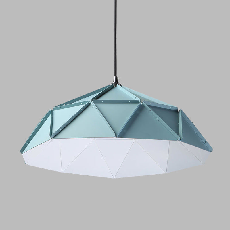 Modern Bowl Metal Suspension Light 1 Light Down Lighting in Blue for Dining Room Clearhalo 'Ceiling Lights' 'Modern Pendants' 'Modern' 'Pendant Lights' 'Pendants' Lighting' 295614