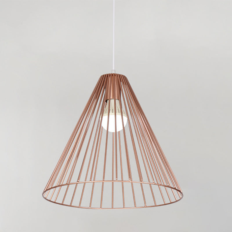 Tapered Restaurant Pendulum Light Metal 1 Light Contemporary Drop Pendant in Rose Gold Clearhalo 'Ceiling Lights' 'Modern Pendants' 'Modern' 'Pendant Lights' 'Pendants' Lighting' 295618