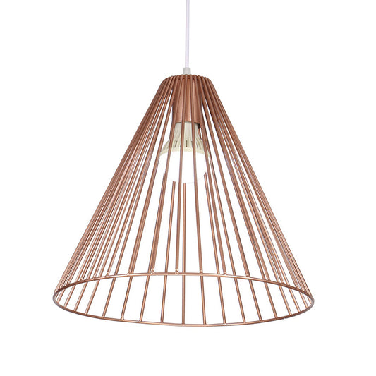 Tapered Restaurant Pendulum Light Metal 1 Light Contemporary Drop Pendant in Rose Gold Clearhalo 'Ceiling Lights' 'Modern Pendants' 'Modern' 'Pendant Lights' 'Pendants' Lighting' 295619