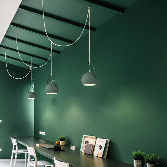 Bubble Hanging Light Contemporary Metal 1 Light Dining Room Down Lighting in Green Clearhalo 'Ceiling Lights' 'Modern Pendants' 'Modern' 'Pendant Lights' 'Pendants' Lighting' 295641