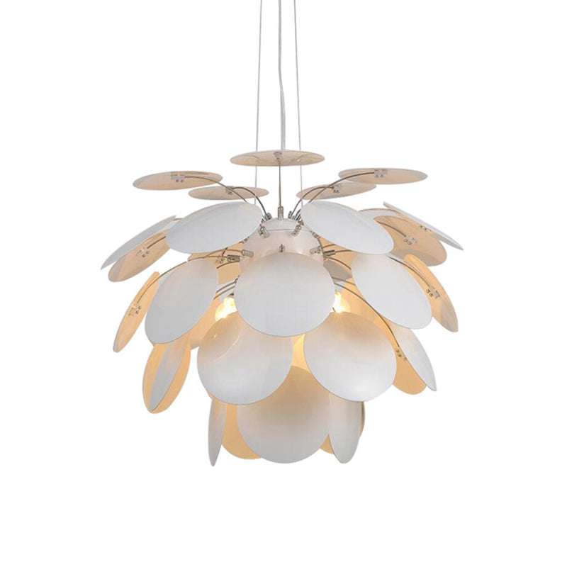 Metal Pinecone Hanging Ceiling Light Minimalist 19.5"/23.5" Wide 1 Light White Suspension Pendant Clearhalo 'Ceiling Lights' 'Modern Pendants' 'Modern' 'Pendant Lights' 'Pendants' Lighting' 295664