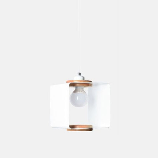 Rectangle Metal Drop Pendant Contemporary 1 Light Grey/White Hanging Light Fixture for Dining Room Clearhalo 'Ceiling Lights' 'Modern Pendants' 'Modern' 'Pendant Lights' 'Pendants' Lighting' 295688