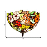 2/3 Lights Flower Ceiling Lighting Tiffany Brass Metal Flush Mount Light for Hallway, 12"/16" Wide Clearhalo 'Ceiling Lights' 'Close To Ceiling Lights' 'Close to ceiling' 'Flush mount' Lighting' 295836