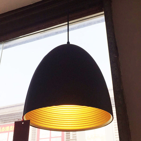Domed Pendant Light Minimalist Metal 1 Light Black Hanging Lamp Kit for Restaurant Black Clearhalo 'Ceiling Lights' 'Modern Pendants' 'Modern' 'Pendant Lights' 'Pendants' Lighting' 296149