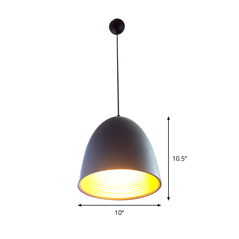 Domed Pendant Light Minimalist Metal 1 Light Black Hanging Lamp Kit for Restaurant Clearhalo 'Ceiling Lights' 'Modern Pendants' 'Modern' 'Pendant Lights' 'Pendants' Lighting' 296153