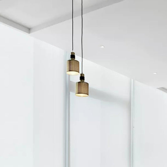 Cylinder Metal Hanging Pendant Light Contemporary 1 Light Black and Gold Suspension Lamp Black-Gold Clearhalo 'Ceiling Lights' 'Modern Pendants' 'Modern' 'Pendant Lights' 'Pendants' Lighting' 296193