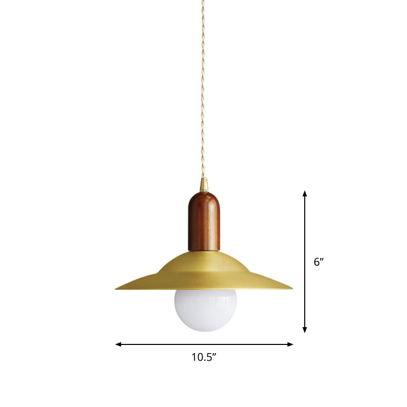 Modern Saucer Metal Hanging Lamp Kit 1 Light Suspension Pendant in Brass for Dining Room Clearhalo 'Ceiling Lights' 'Modern Pendants' 'Modern' 'Pendant Lights' 'Pendants' Lighting' 296202