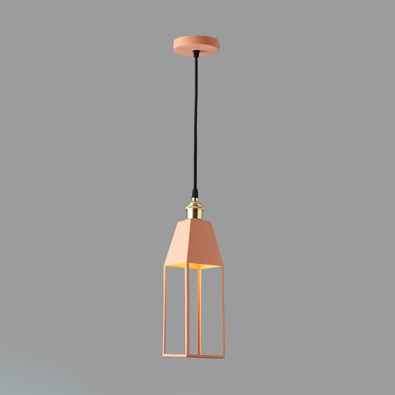 House Shaped Dining Room Pendant Lighting Metal 1 Light Hanging Light Fixture in Orange/Green/Gold Clearhalo 'Ceiling Lights' 'Modern Pendants' 'Modern' 'Pendant Lights' 'Pendants' Lighting' 296206