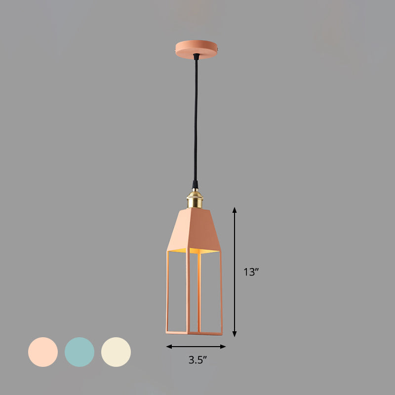 House Shaped Dining Room Pendant Lighting Metal 1 Light Hanging Light Fixture in Orange/Green/Gold Clearhalo 'Ceiling Lights' 'Modern Pendants' 'Modern' 'Pendant Lights' 'Pendants' Lighting' 296207