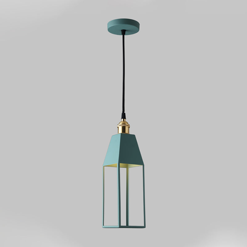 House Shaped Dining Room Pendant Lighting Metal 1 Light Hanging Light Fixture in Orange/Green/Gold Green Clearhalo 'Ceiling Lights' 'Modern Pendants' 'Modern' 'Pendant Lights' 'Pendants' Lighting' 296209