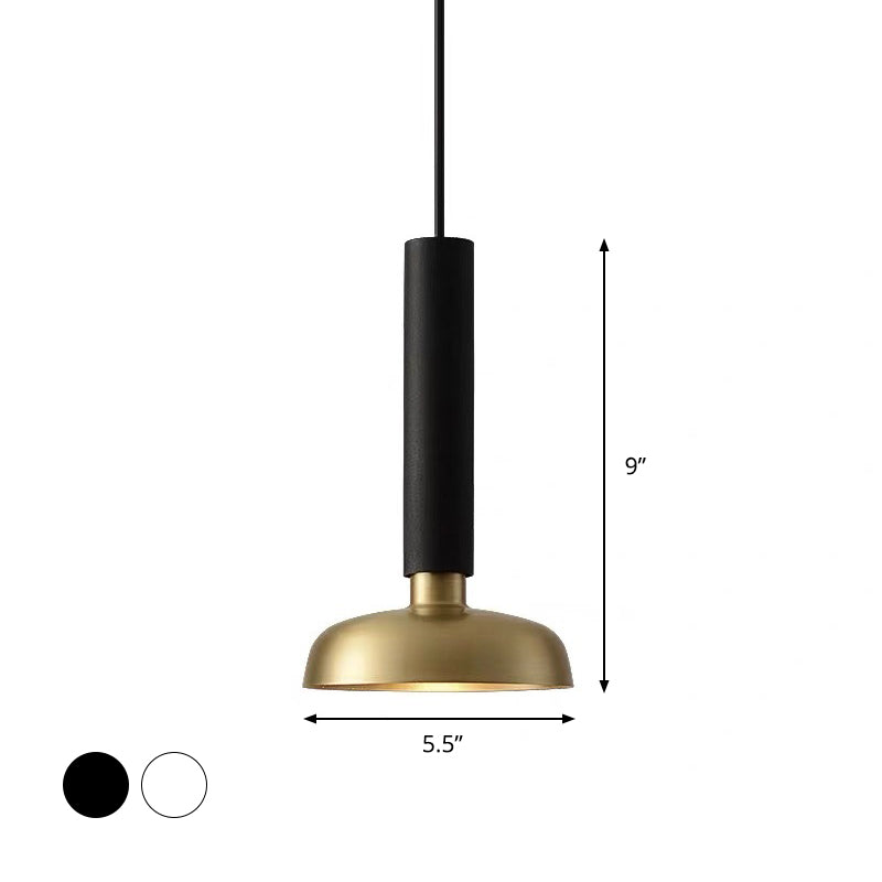 Barn Metal Pendant Light Kit Minimalist 1 Light White/Black Hanging Lamp Kit for Bedside Clearhalo 'Ceiling Lights' 'Modern Pendants' 'Modern' 'Pendant Lights' 'Pendants' Lighting' 296271