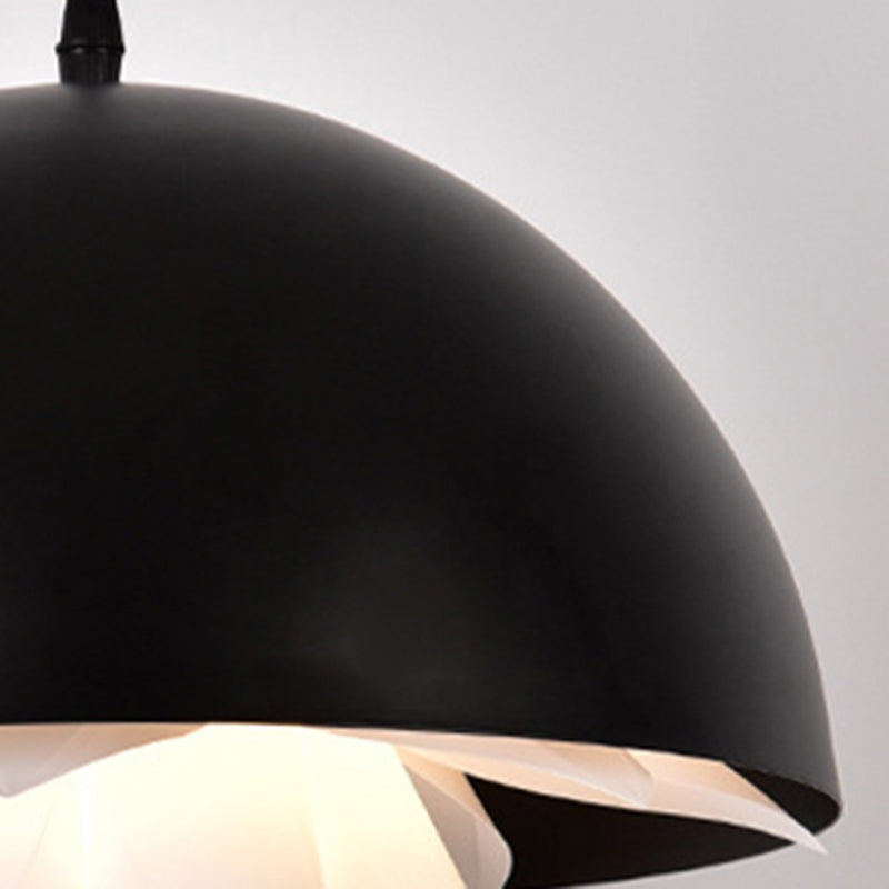 1 Light Dining Room Hanging Lamp Modern Black Down Lighting with Domed Metal Shade Clearhalo 'Ceiling Lights' 'Modern Pendants' 'Modern' 'Pendant Lights' 'Pendants' Lighting' 296292