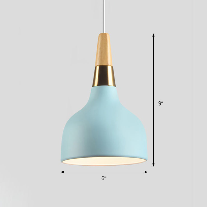 Domed Shaped Drop Pendant Modern Metal 1 Light Blue Suspension Light for Dining Room Clearhalo 'Ceiling Lights' 'Modern Pendants' 'Modern' 'Pendant Lights' 'Pendants' Lighting' 296308