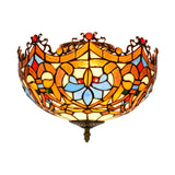 Hand Cut Glass Blue Ceiling Mount Scalloped 2/3 Lights Baroque Flush Mount Ceiling Light, 12"/16" Width Clearhalo 'Ceiling Lights' 'Close To Ceiling Lights' 'Close to ceiling' 'Flush mount' Lighting' 296330