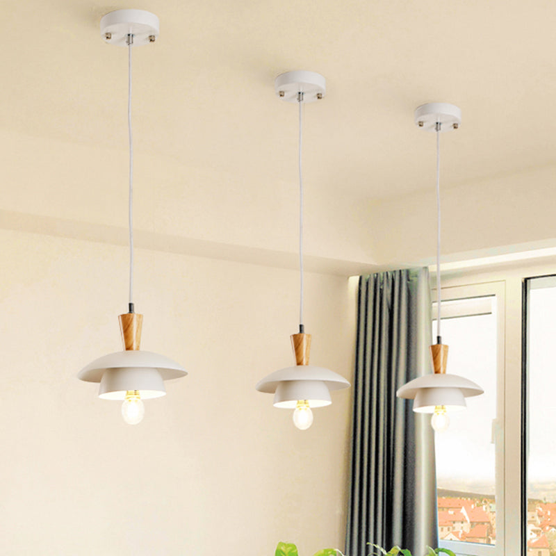 Metal Domed Suspension Lamp Modern Style 1 Light White Ceiling Pendant Light for Dining Room Clearhalo 'Ceiling Lights' 'Modern Pendants' 'Modern' 'Pendant Lights' 'Pendants' Lighting' 296831