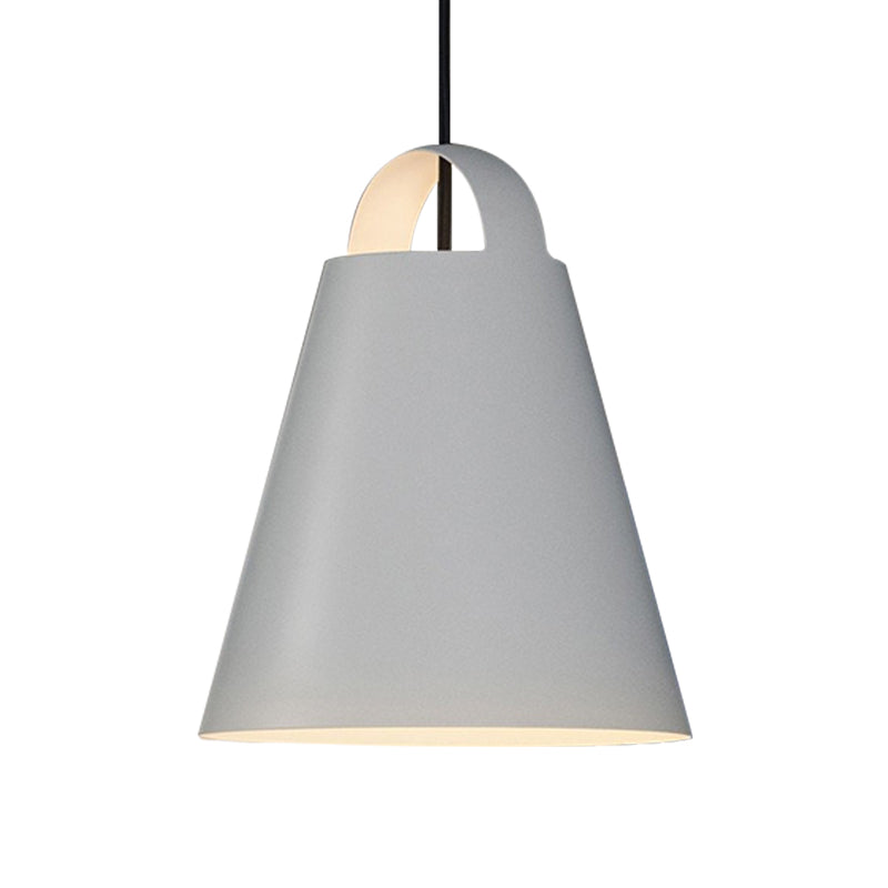 Modernist 1 Head Ceiling Light Black/White Trumpet Suspended Lighting Fixture with Metal Shade Clearhalo 'Ceiling Lights' 'Modern Pendants' 'Modern' 'Pendant Lights' 'Pendants' Lighting' 296849