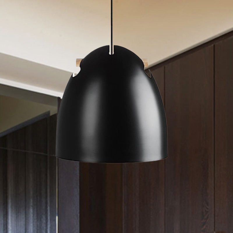 Dome Metal Pendant Lamp Modernism 1 Head Black Hanging Light Fixture for Restaurant Clearhalo 'Ceiling Lights' 'Modern Pendants' 'Modern' 'Pendant Lights' 'Pendants' Lighting' 296877