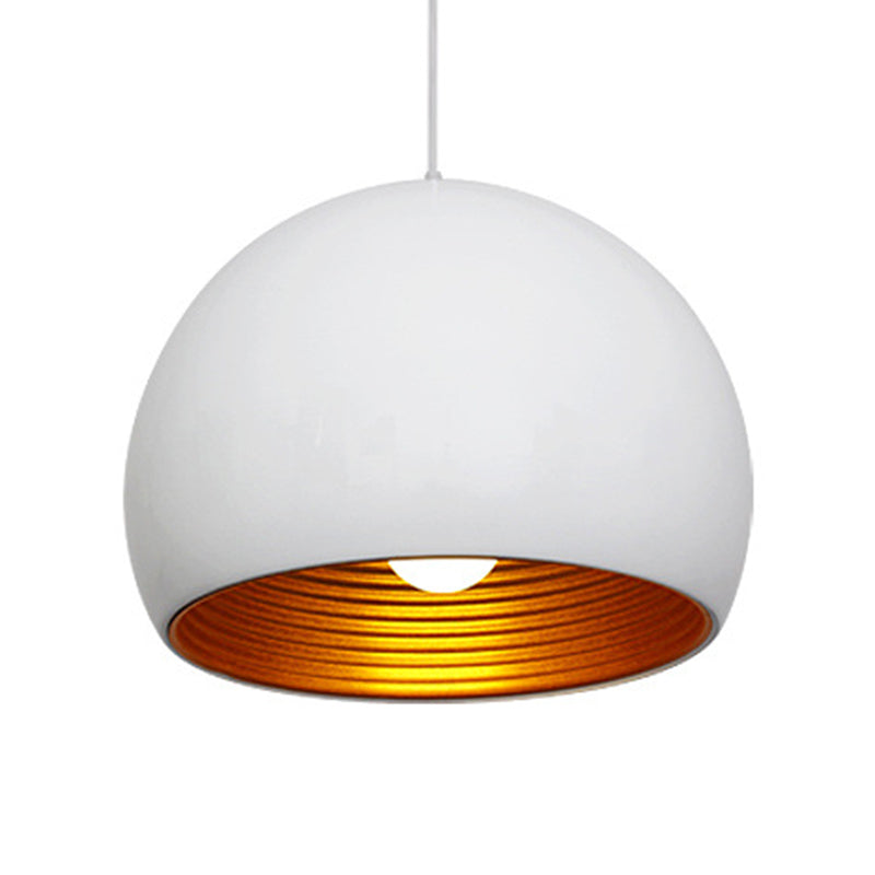 Globe Down Lighting Modernist Metal 1 Head Black/ White Ceiling Suspension Lamp, 10"/14" Wide Clearhalo 'Ceiling Lights' 'Modern Pendants' 'Modern' 'Pendant Lights' 'Pendants' Lighting' 296893