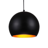 Globe Down Lighting Modernist Metal 1 Head Black/ White Ceiling Suspension Lamp, 10"/14" Wide Clearhalo 'Ceiling Lights' 'Modern Pendants' 'Modern' 'Pendant Lights' 'Pendants' Lighting' 296899