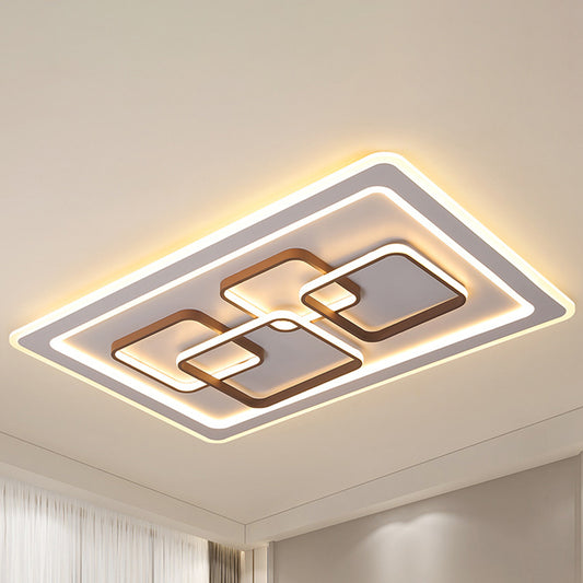 Rectangle Acrylic Flush Light Fixture Minimalist LED White Ceiling Flush Mount for Living Room Clearhalo 'Ceiling Lights' 'Close To Ceiling Lights' 'Close to ceiling' 'Flush mount' Lighting' 297613