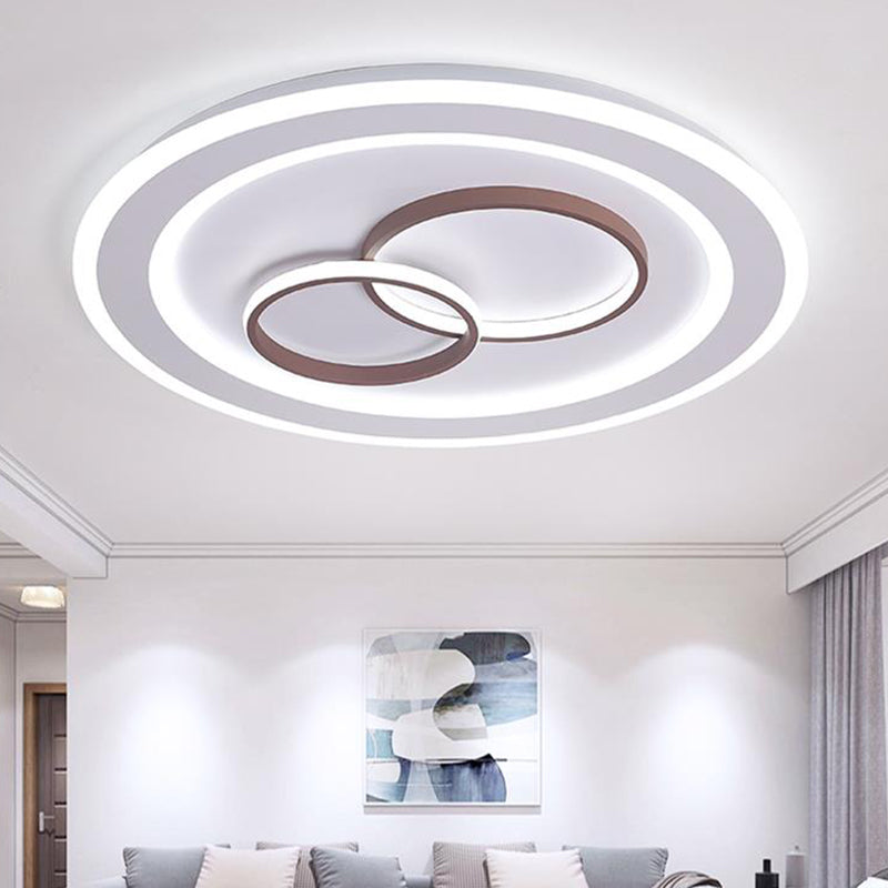 24.5"/31" Wide Circle Flush Mount Lighting Minimalist Acrylic LED Bedroom Ceiling Lamp in White Clearhalo 'Ceiling Lights' 'Close To Ceiling Lights' 'Close to ceiling' 'Flush mount' Lighting' 297624