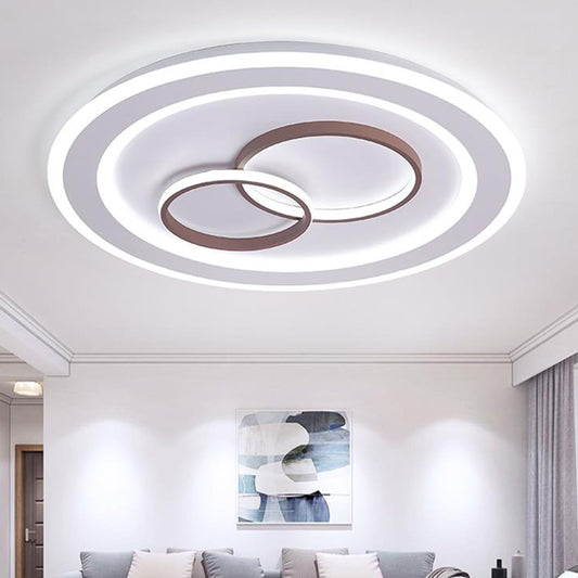 24.5"/31" Wide Circle Flush Mount Lighting Minimalist Acrylic LED Bedroom Ceiling Lamp in White Clearhalo 'Ceiling Lights' 'Close To Ceiling Lights' 'Close to ceiling' 'Flush mount' Lighting' 297624