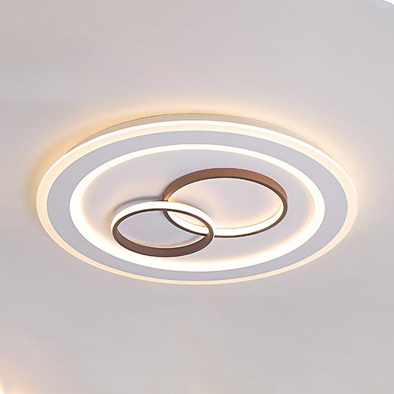 24.5"/31" Wide Circle Flush Mount Lighting Minimalist Acrylic LED Bedroom Ceiling Lamp in White Clearhalo 'Ceiling Lights' 'Close To Ceiling Lights' 'Close to ceiling' 'Flush mount' Lighting' 297625