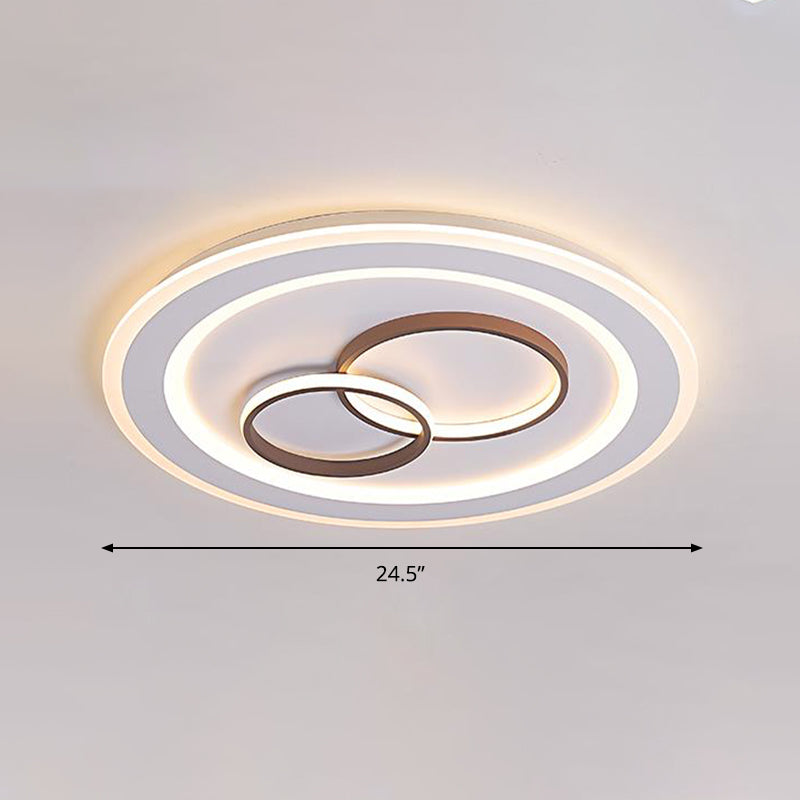 24.5"/31" Wide Circle Flush Mount Lighting Minimalist Acrylic LED Bedroom Ceiling Lamp in White Clearhalo 'Ceiling Lights' 'Close To Ceiling Lights' 'Close to ceiling' 'Flush mount' Lighting' 297626