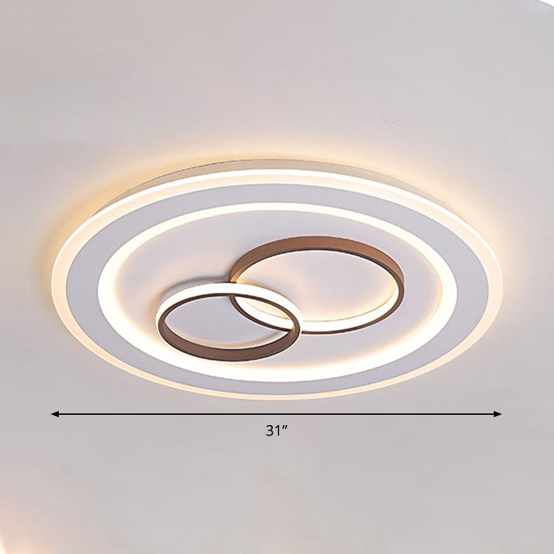 24.5"/31" Wide Circle Flush Mount Lighting Minimalist Acrylic LED Bedroom Ceiling Lamp in White Clearhalo 'Ceiling Lights' 'Close To Ceiling Lights' 'Close to ceiling' 'Flush mount' Lighting' 297627