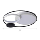 Acrylic Round Flush Ceiling Light Fixture Contemporary 16"/19"/23.5" Wide LED Flush Mount in Black and White Clearhalo 'Ceiling Lights' 'Close To Ceiling Lights' 'Close to ceiling' 'Flush mount' Lighting' 297633