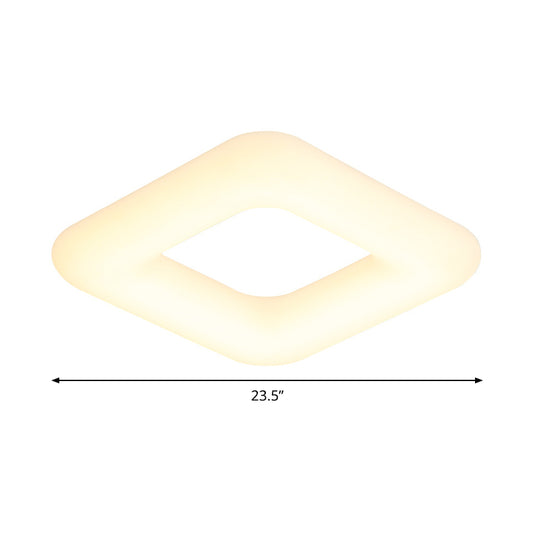 Acrylic Square Flush Lighting Modernist White LED Ceiling Mount Lamp Fixture for Bedroom, 18"/23.5"/29.5" Wide Clearhalo 'Ceiling Lights' 'Close To Ceiling Lights' 'Close to ceiling' 'Flush mount' Lighting' 297735