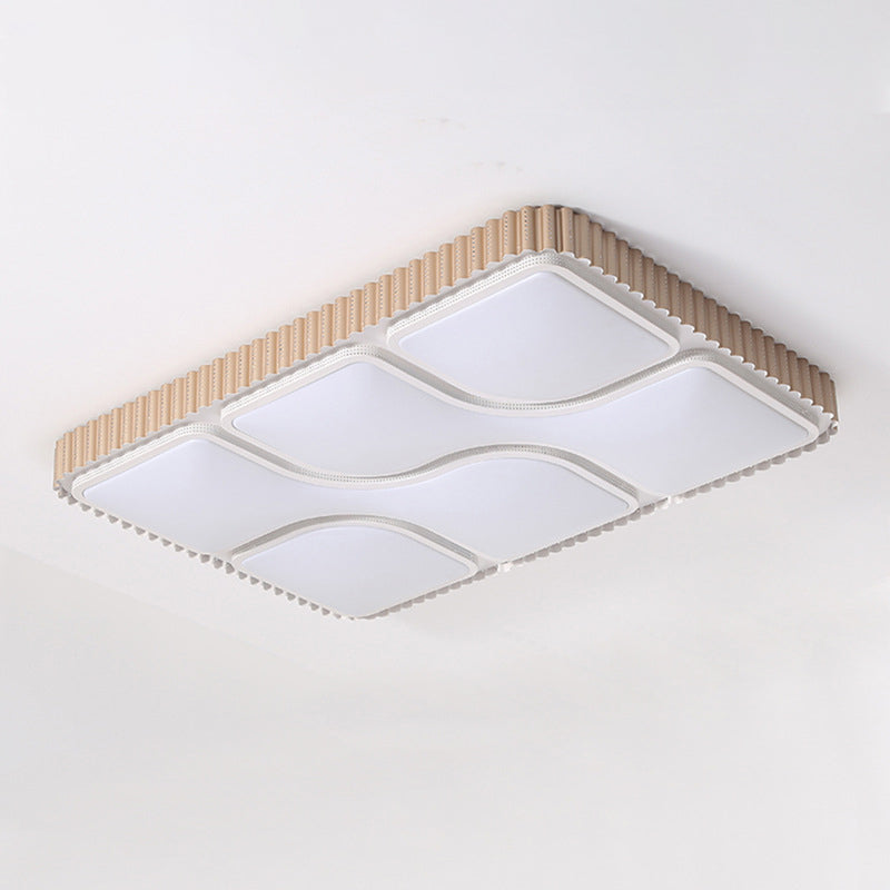 Gold Rectangle Flushmount Lighting Contemporary Acrylic LED Close to Ceiling Lamp for Living Room in White/Warm Light Clearhalo 'Ceiling Lights' 'Close To Ceiling Lights' 'Close to ceiling' 'Flush mount' Lighting' 297739