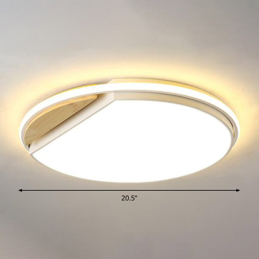 Circular Flush Light Modernism Acrylic 16.5" Wide LED White Ceiling Mounted Fixture in White/3 Color Light Clearhalo 'Ceiling Lights' 'Close To Ceiling Lights' 'Close to ceiling' 'Flush mount' Lighting' 297747