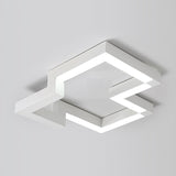 19.5"/25.5" Wide Metal Geometric Ceiling Mounted Light Modern Black/White LED Flush Light in Warm/White Light Clearhalo 'Ceiling Lights' 'Close To Ceiling Lights' 'Close to ceiling' 'Flush mount' Lighting' 297775