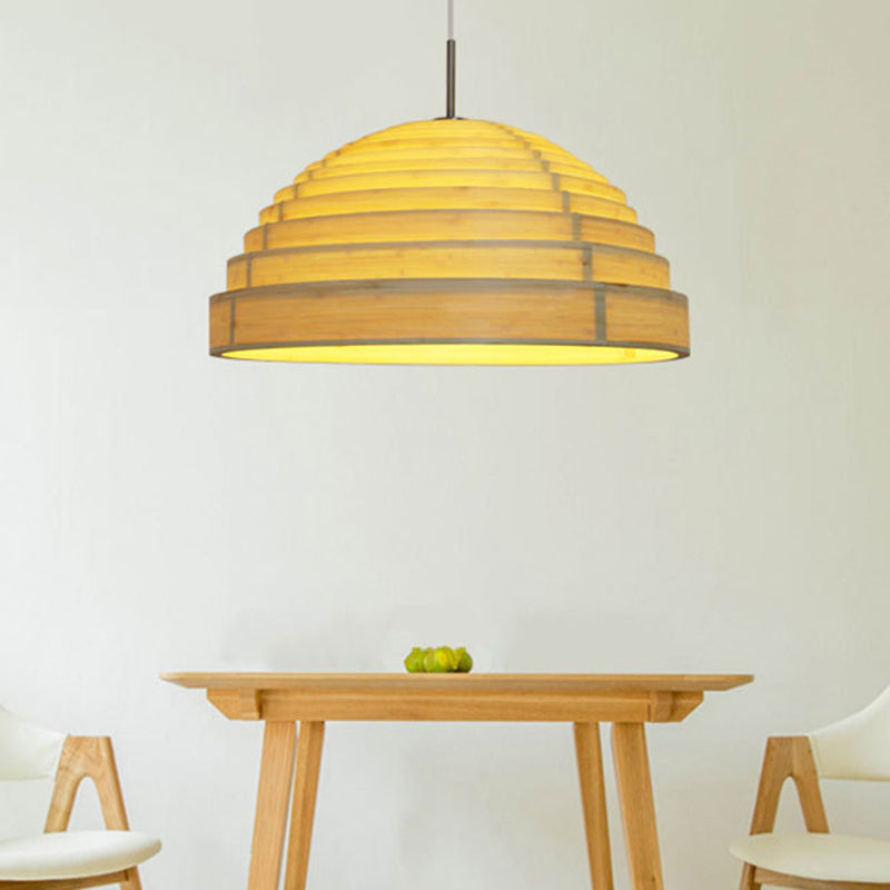 Domed Ceiling Pendant Light Modern 1 Light Beige Down Lighting for Dining Room Beige Clearhalo 'Ceiling Lights' 'Pendant Lights' 'Pendants' Lighting' 297898_0f4df32f-c3cc-4f96-93d1-1875f98ece17