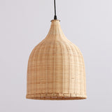 11"/14"/18" W 1 Light Living Room Pendant Lamp Modern Beige Hanging Ceiling Light with Basket Bamboo Shade Clearhalo 'Ceiling Lights' 'Modern Pendants' 'Modern' 'Pendant Lights' 'Pendants' Lighting' 297921