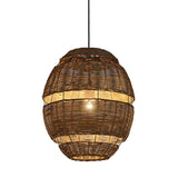 14"/18"/21.5" W Bamboo Globe Hanging Pendant Asia Style 1 Light Ceiling Light in Brown for Restaurant Clearhalo 'Ceiling Lights' 'Pendant Lights' 'Pendants' Lighting' 298006