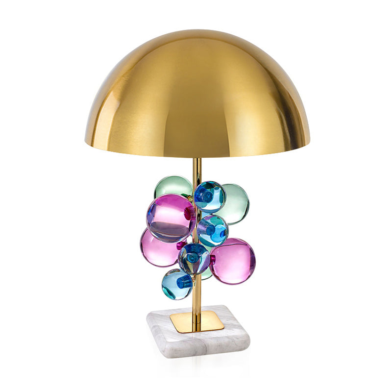 Minimalist Domed Shaped Metal Reading Light Single Light Desk Lamp in Gold with Colorful Ball Deco Clearhalo 'Lamps' 'Table Lamps' Lighting' 298112