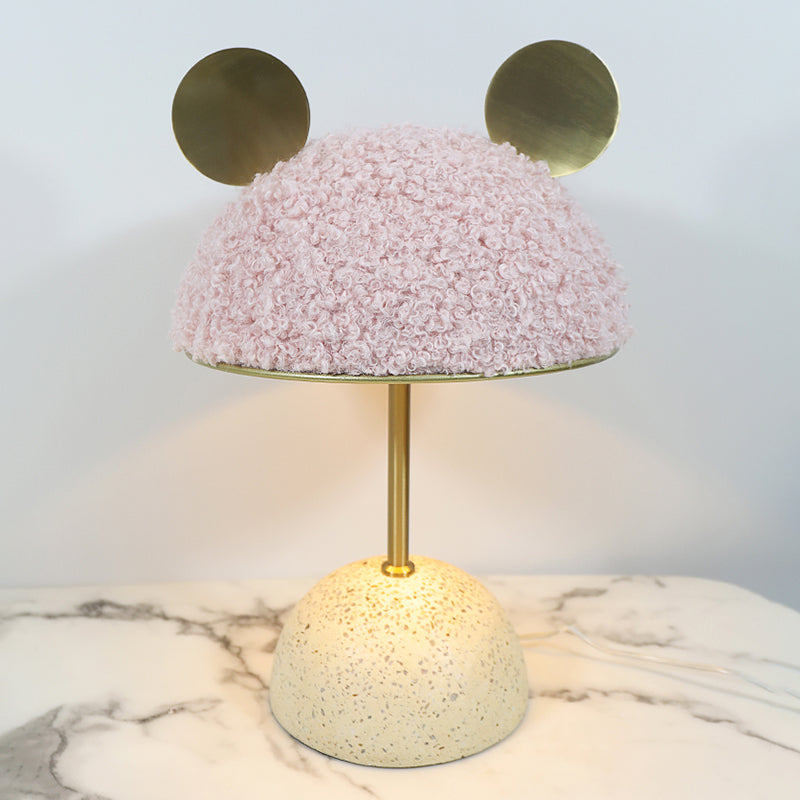 Domed Table Lamp Modern Style Contemporary 1 Light White/Pink/Green Task Light with Base Pink Clearhalo 'Lamps' 'Table Lamps' Lighting' 298113