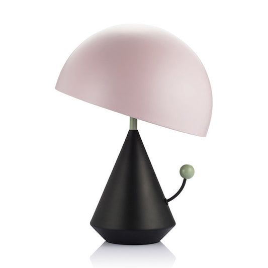 1 Light Bedside Task Lamp Modern Black and Pink Desk Light with Domed Metal Shade Clearhalo 'Lamps' 'Table Lamps' Lighting' 298122
