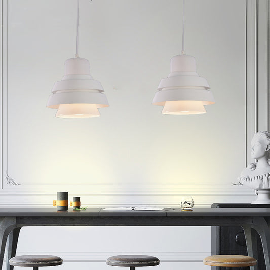 1 Bulb Bedroom Pendant Light Modern White Suspended Lighting Fixture with Flared Metal Shade Clearhalo 'Ceiling Lights' 'Modern Pendants' 'Modern' 'Pendant Lights' 'Pendants' Lighting' 302772