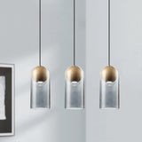 Smoke Gray Glass Cylinder Hanging Light Contemporary 1 Head Ceiling Suspension Lamp Clearhalo 'Ceiling Lights' 'Glass shade' 'Glass' 'Modern Pendants' 'Modern' 'Pendant Lights' 'Pendants' Lighting' 302785