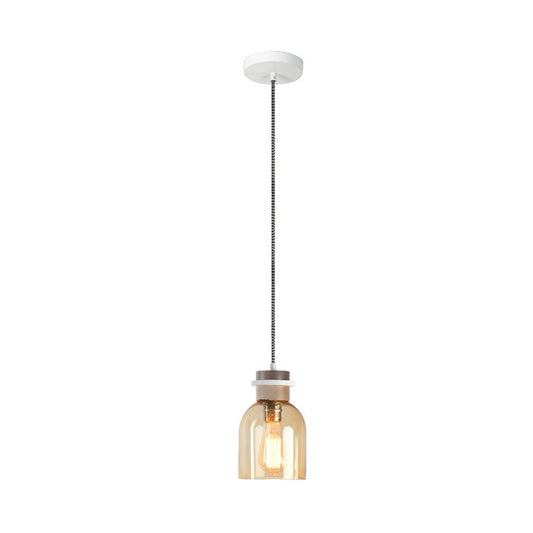 Urn Ceiling Light Contemporary Amber Glass 1 Head Kitchen Pendant Lighting Fixture Clearhalo 'Ceiling Lights' 'Glass shade' 'Glass' 'Modern Pendants' 'Modern' 'Pendant Lights' 'Pendants' Lighting' 302801