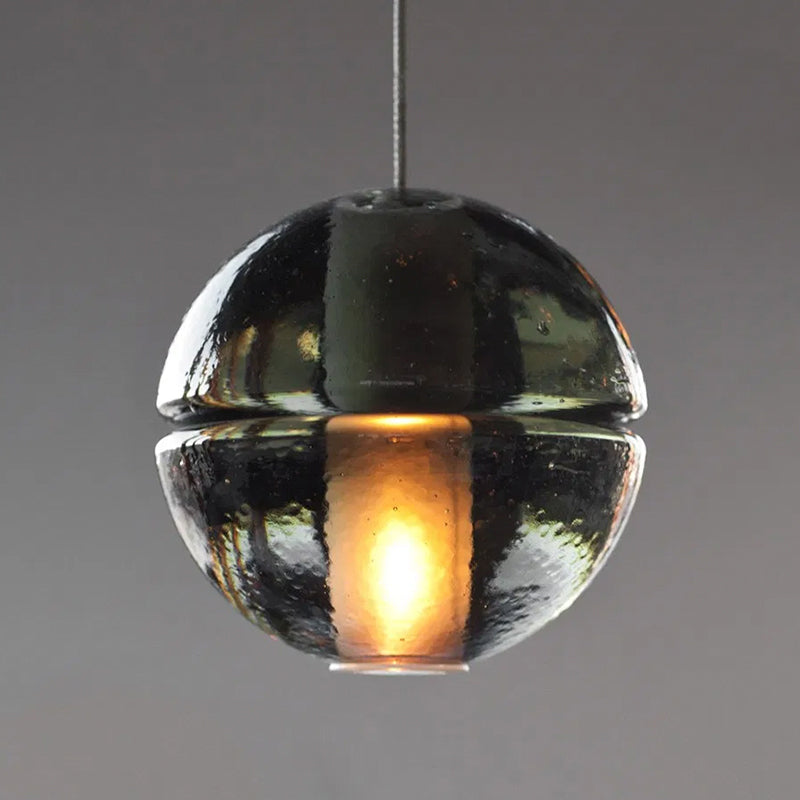 Clear Glass Round Ceiling Light Contemporary 1 Head Pendant Lighting Fixture for Bedroom Clearhalo 'Ceiling Lights' 'Glass shade' 'Glass' 'Modern Pendants' 'Modern' 'Pendant Lights' 'Pendants' Lighting' 302916