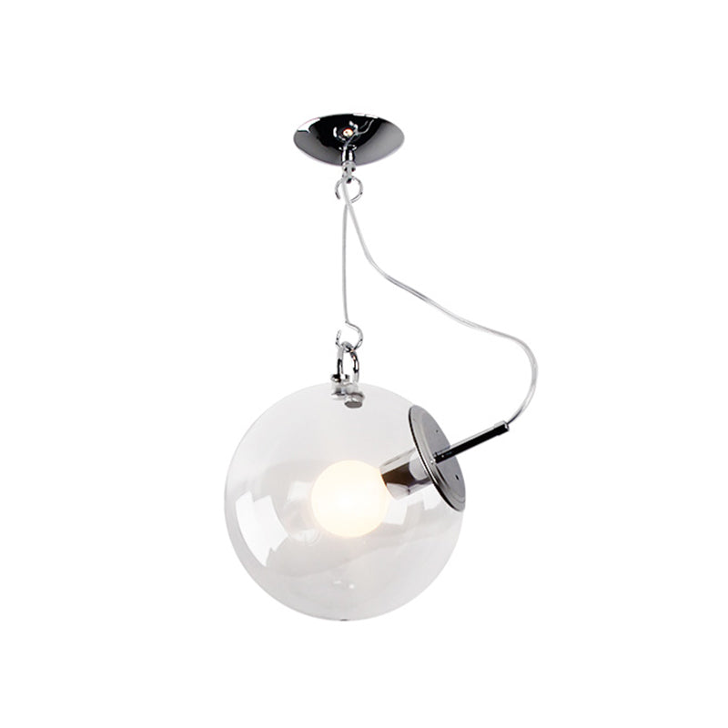 Ball Ceiling Lighting Contemporary Clear Glass 1 Bulb Hanging Pendant Light, 10"/12" Wide Clearhalo 'Ceiling Lights' 'Glass shade' 'Glass' 'Modern Pendants' 'Modern' 'Pendant Lights' 'Pendants' Lighting' 302945