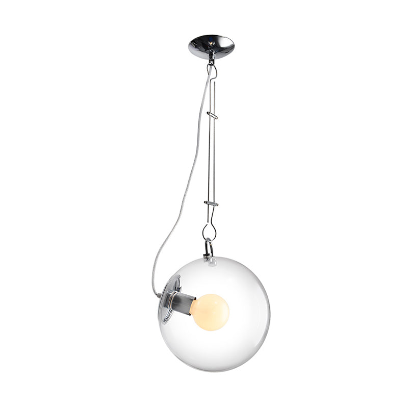 Ball Ceiling Lighting Contemporary Clear Glass 1 Bulb Hanging Pendant Light, 10"/12" Wide Clearhalo 'Ceiling Lights' 'Glass shade' 'Glass' 'Modern Pendants' 'Modern' 'Pendant Lights' 'Pendants' Lighting' 302947