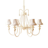 Traditional Bell Chandelier Lighting Fixture 6 Heads Crystal Pendant Ceiling Light in White Clearhalo 'Ceiling Lights' 'Chandeliers' Lighting' options 302988