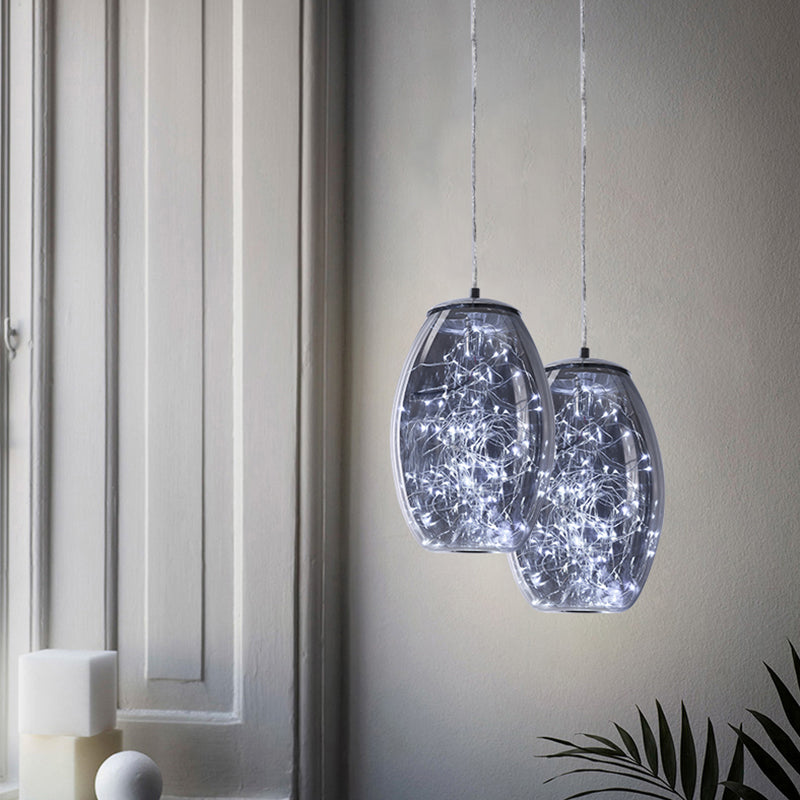 Jar Living Room Ceiling Lighting Blue Glass LED Contemporary Pendant Light Fixture Blue Clearhalo 'Ceiling Lights' 'Glass shade' 'Glass' 'Modern Pendants' 'Modern' 'Pendant Lights' 'Pendants' Lighting' 303016